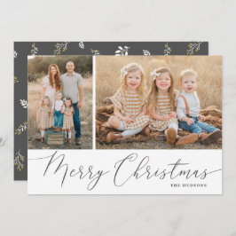 Tarjeta Festiva Script Merry Christmas Elegant 2 Photo