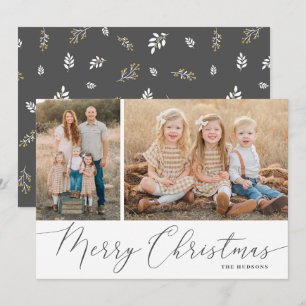 Tarjeta Festiva Script Merry Christmas Elegant 2 Photo