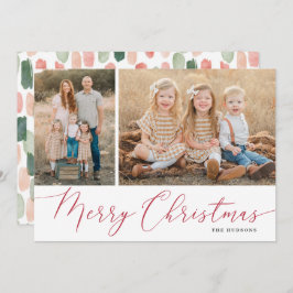 Tarjeta Festiva Script Merry Christmas Elegant 2 Photo