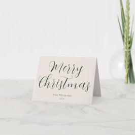 Tarjeta Festiva Script Merry Christmas Green