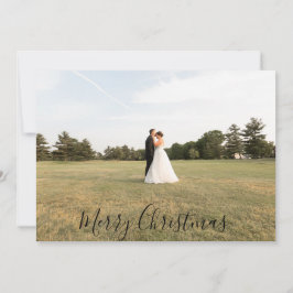 Tarjeta Festiva Script Merry Christmas Photo Card