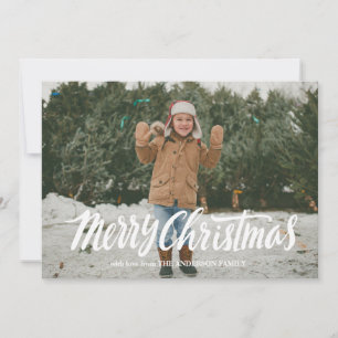 Tarjeta Festiva Script Merry Christmas Photo Card