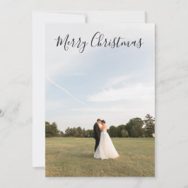 Tarjeta Festiva Script Merry Christmas Photo Card