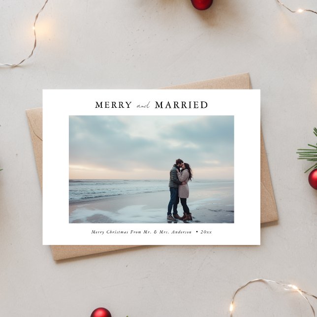 Tarjeta Festiva Script Merry y los Navidades de fotografía recién  (Subido por el creador)