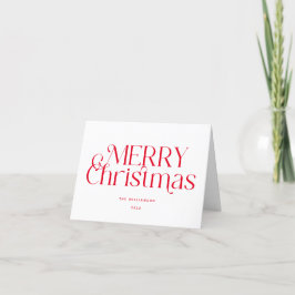 Tarjeta Festiva Script Simple Merry Christmas Red Holiday Card