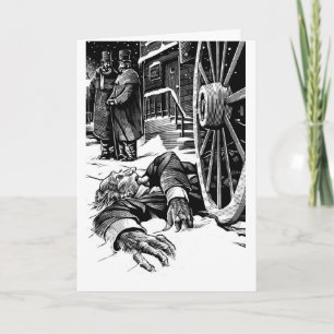 Tarjeta Festiva Scrooge muerto