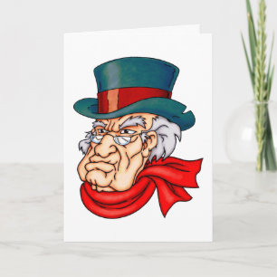Tarjeta Festiva Scrooge viejo malo