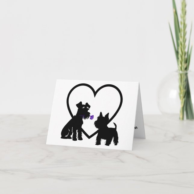 Tarjeta Festiva Scruffy Mutt Love es lo que siento un San Valentín (Anverso)