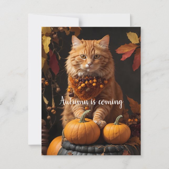Tarjeta Festiva Se acerca el otoño (Anverso)