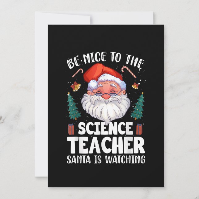 Tarjeta Festiva Sé Agradable Con Los Santa Navidades Del Profesor  (Anverso)
