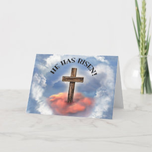 Tarjeta Festiva Se Ha Levantado Cruzando Con Nubes.