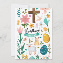Tarjeta Festiva Se Levanta Cristiano De Pascua