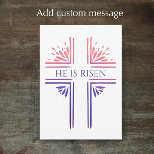 Tarjeta Festiva Se Levanta Personalizado Cristiano Original Cruzad
