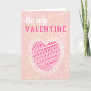 Tarjeta Festiva Sé mi corazón de San Valentín con brillo Día de Sa