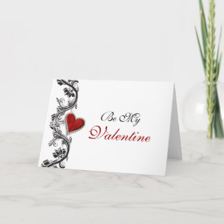 Tarjeta Festiva "Sé mi corazón rojo romántico de San Valentín