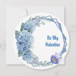 Tarjeta Festiva Sé mi flor azul romántica floral de San Valentín