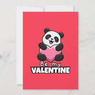 Tarjeta Festiva Sé Mi San Valentín – Panda Adorable Abrazando una