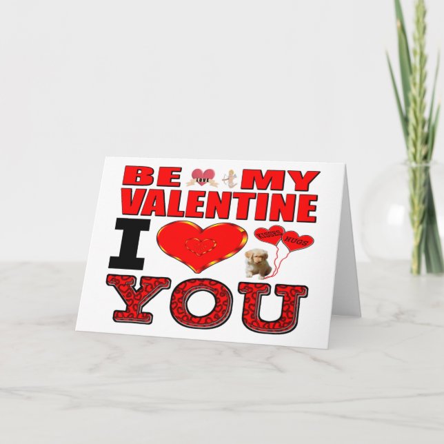 Tarjeta Festiva Sé mi San Valentín te amo (Anverso)
