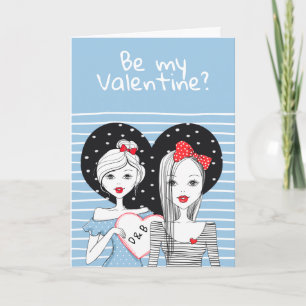 Tarjeta Festiva Sé mi tema de San Valentín lesbiana