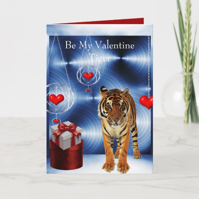Tarjeta Festiva Sé mi tigre de San Valentín (Anverso)