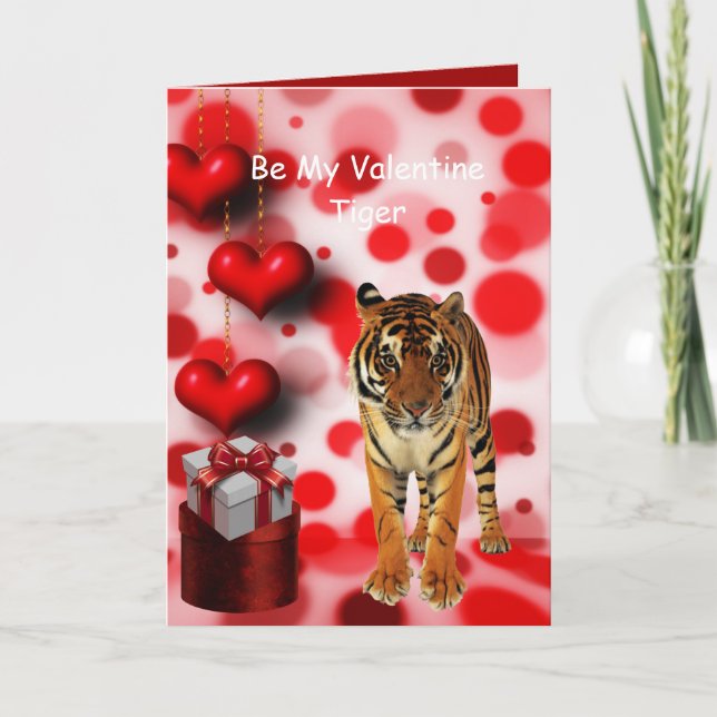 Tarjeta Festiva Sé mi tigre de San Valentín (Anverso)
