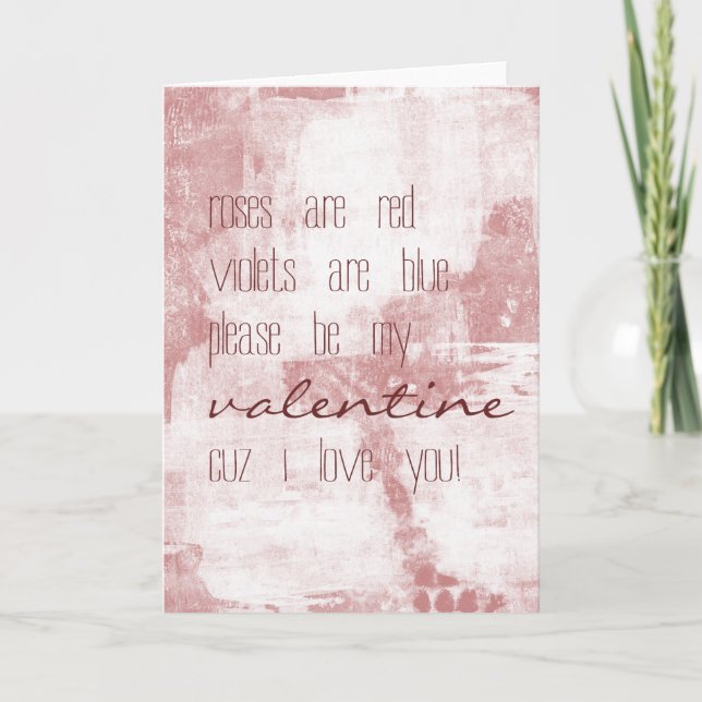 Tarjeta Festiva Sé mi Valentín (Anverso)