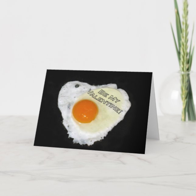 Tarjeta Festiva Sé Mi Valentín. Huevo y Pepper (Anverso)