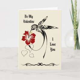 Tarjeta Festiva Sé mi Valentín - Te amo - Hummingbird