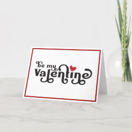 Tarjeta Festiva Sé mi Valentín | Tipografía retro | Valentine