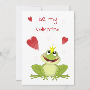 Tarjeta Festiva Sé mi Valentine lindo príncipe de rana