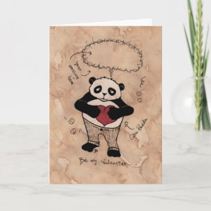 Tarjeta Festiva Sé mi Valentine, Panda