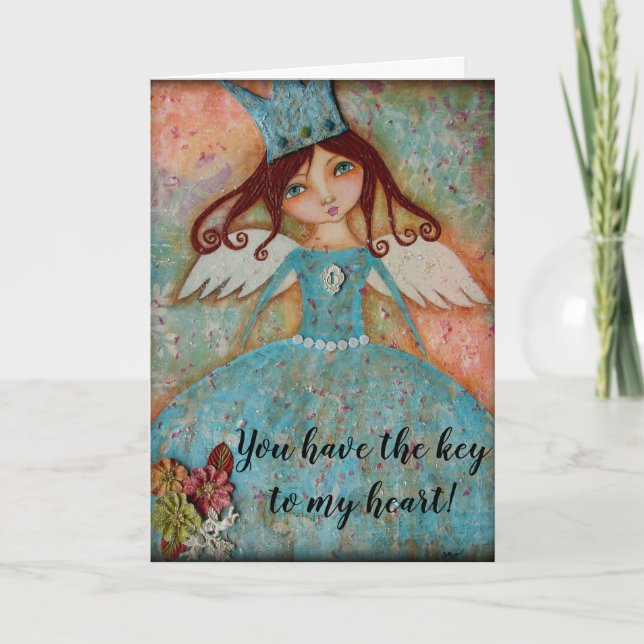 Tarjeta Festiva Sé mi Valentine - ¡Tienes La Llave Para Mi Corazón (Anverso)