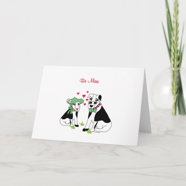 Tarjeta Festiva Sé mío - amor por perros adorables (Anverso)