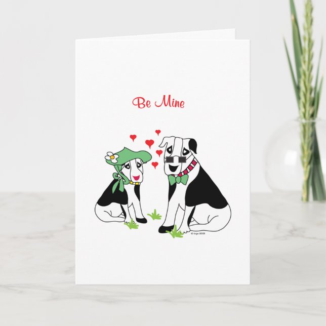 Tarjeta Festiva Sé mío - amor por perros adorables (Anverso)