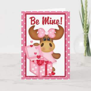 Tarjeta Festiva ¡Sé Mío! El día de San Valentín Moose Card d4