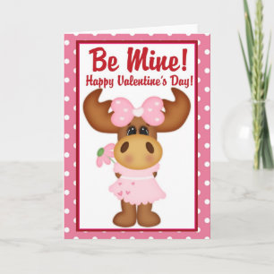 Tarjeta Festiva ¡Sé Mío! Feliz Día de San Valentín Moose Card d2