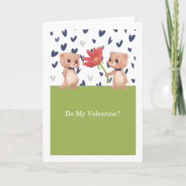 Tarjeta Festiva Sé Mis Osos De Teddy Gay De San Valentín Con Flor