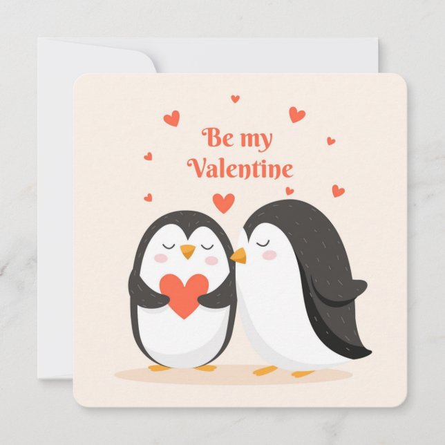 Tarjeta Festiva Sé mis pingüinos de San Valentín (Anverso)