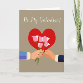 Tarjeta Festiva Sé Mis Rosas Y Corazón De San Valentín Gay