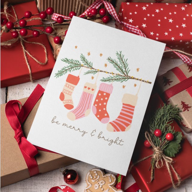 Tarjeta Festiva Sé moro y brillante Navidades rojos y blancos (Subido por el creador)