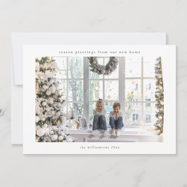 Tarjeta Festiva Se mudaron mensajes en casa Navidades de familia F (Anverso)