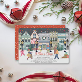 Tarjeta Festiva Se Necesita Un Baby Shower De Village Holiday Town