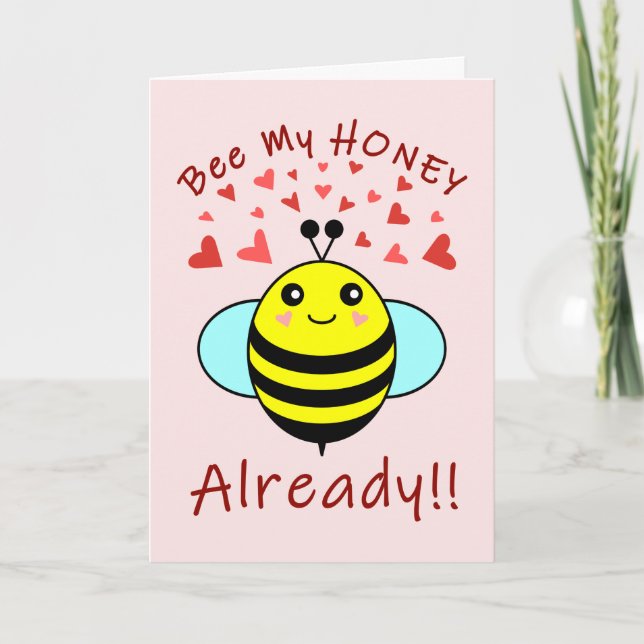 Tarjeta Festiva ¡¡¡SEA MI HONEY YA!!! Cute Bee (Anverso)