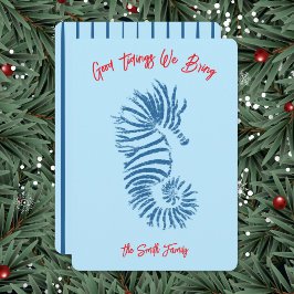 Tarjeta Festiva Seahorse Christmas Card