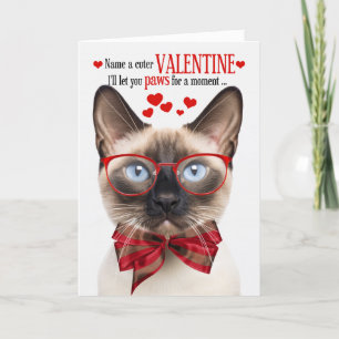 Tarjeta Festiva Seal Point Siamese Cat Valentine Humor felino