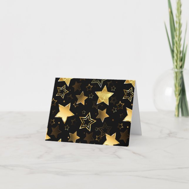 Tarjeta Festiva Seamless pattern with Golden Stars (Anverso)
