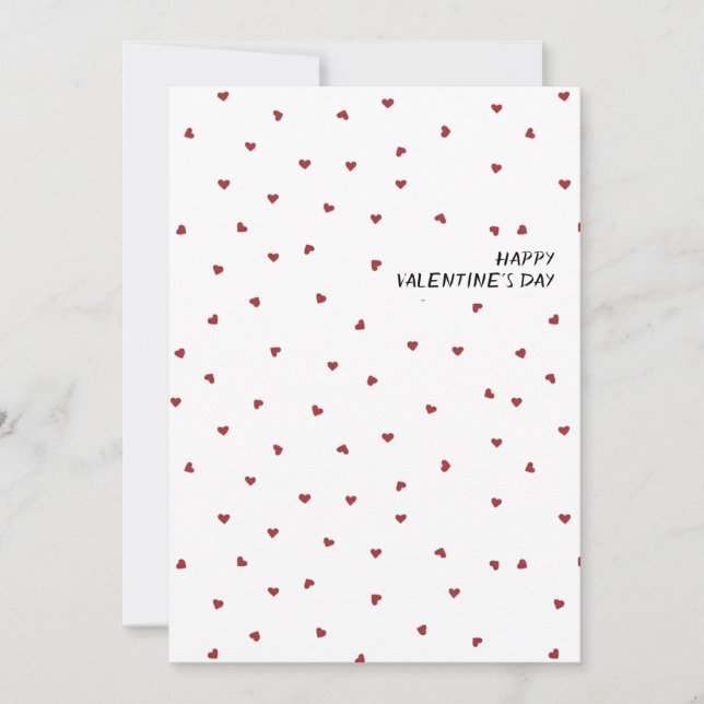 Tarjeta Festiva Seamless Tiny Hearts Happy Valentine's Day  (Anverso)