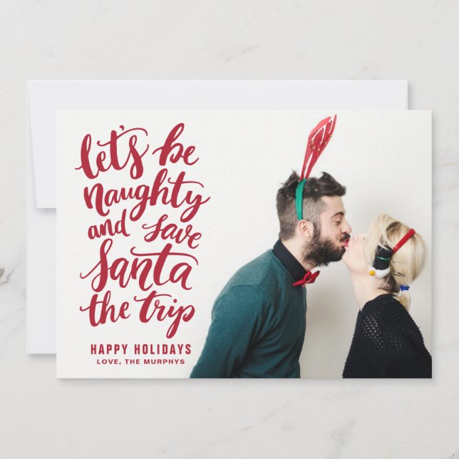 Tarjeta Festiva Seamos traviesos rojos manchados de la mano y dive (Anverso)