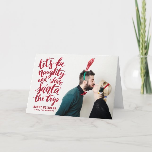 Tarjeta Festiva Seamos traviesos rojos manchados de la mano y dive (Anverso)