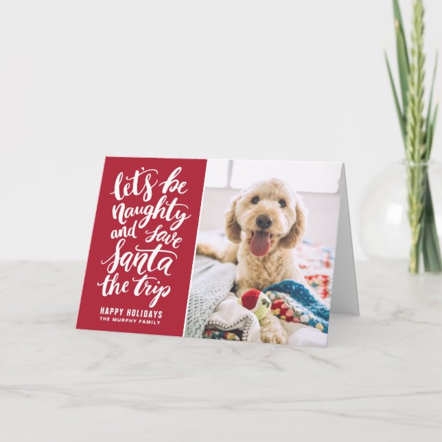 Tarjeta Festiva Seamos traviesos y divertidos feriados (Anverso)